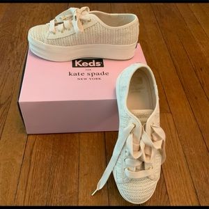 Keds | Kate Spade Woven White Platform Shoe | Sz 6